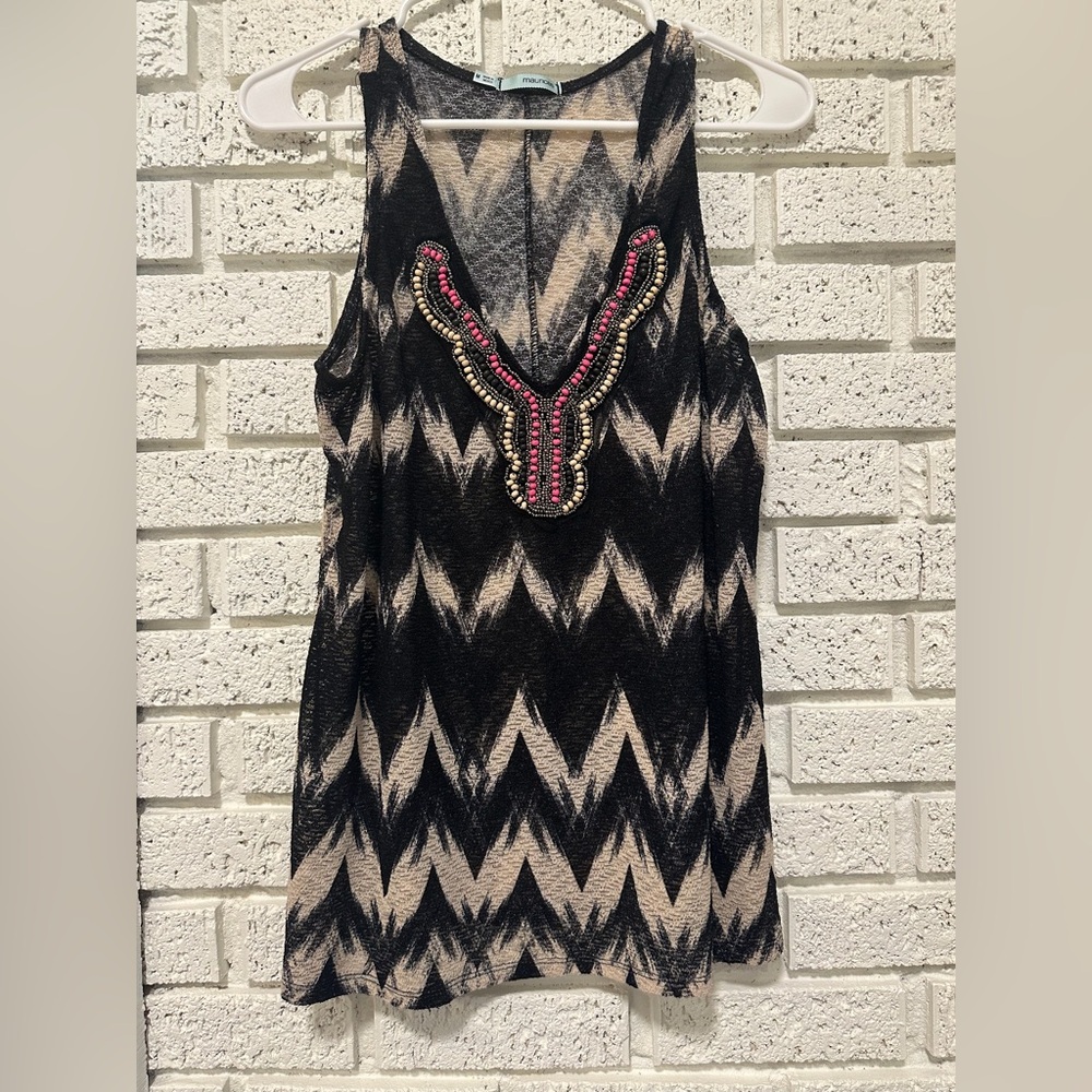 Maurices Black and Cream Knit Top